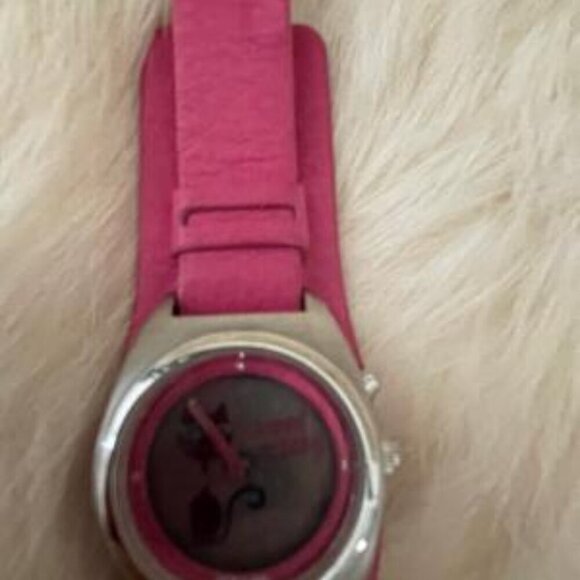 Vtg Fossil Pink Bigtic Kool Kitty Watch. EUC - Picture 10 of 11